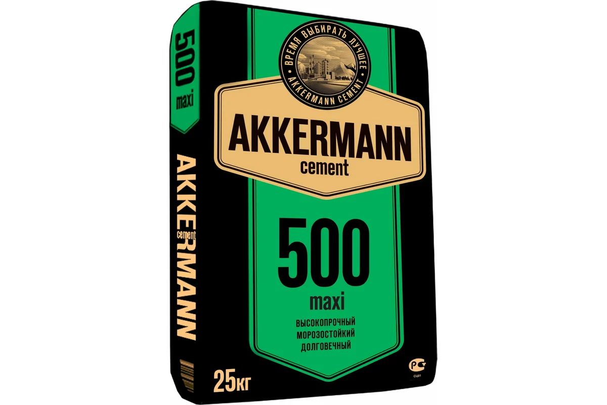 Портландцемент AKKERMAN ЦЕМ I 42,5 Н (500Д0) тара 25 кг Cem-25 414